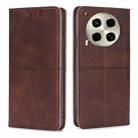 For Tecno Camon 30 Cow Texture Magnetic Leather Phone Case(Dark Brown) - 1