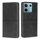 For Xiaomi Redmi Note 13 4G Cow Texture Magnetic Leather Phone Case(Black) - 1