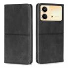 For Xiaomi Redmi Note 13R Pro 5G Cow Texture Magnetic Leather Phone Case(Black) - 1