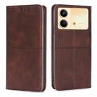 For Xiaomi Redmi Note 13R Pro 5G Cow Texture Magnetic Leather Phone Case(Dark Brown) - 1