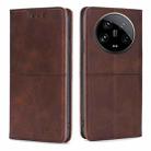 For Xiaomi 14 Ultra 5G Cow Texture Magnetic Leather Phone Case(Dark Brown) - 1