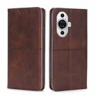 For Huawei nova 11 4G Cow Texture Magnetic Leather Phone Case(Dark Brown) - 1