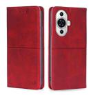 For Huawei nova 11 4G Cow Texture Magnetic Leather Phone Case(Red) - 1