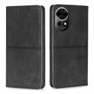 For Huawei nova 12 5G Cow Texture Magnetic Leather Phone Case(Black) - 1