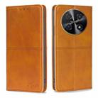 For Huawei nova 12i 4G Cow Texture Magnetic Leather Phone Case(Light Brown) - 1