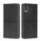For Nokia C32 Cow Texture Magnetic Leather Phone Case(Black) - 1