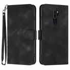 For OPPO A9 2020/A5 2020 Line Pattern Skin Feel Leather Phone Case(Black) - 1