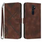 For OPPO A9 2020/A5 2020 Line Pattern Skin Feel Leather Phone Case(Coffee) - 1