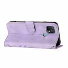 For OPPO A15 / A15s Line Pattern Skin Feel Leather Phone Case(Light Purple) - 3
