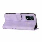 For OPPO A16 Line Pattern Skin Feel Leather Phone Case(Light Purple) - 3