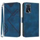 For OPPO A16 4G/A55 5G/A53s 5G Line Pattern Skin Feel Leather Phone Case(Royal Blue) - 1