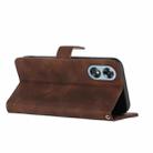 For OPPO A17 Line Pattern Skin Feel Leather Phone Case(Coffee) - 3