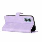 For OPPO A17 Line Pattern Skin Feel Leather Phone Case(Light Purple) - 3