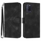 For OPPO A52 / A72 / A92 Line Pattern Skin Feel Leather Phone Case(Black) - 1