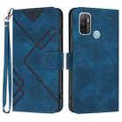 For OPPO A53s / A32 / A53 Line Pattern Skin Feel Leather Phone Case(Royal Blue) - 1