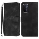 For OPPO A74 5G/A93 5G/A54 5G Line Pattern Skin Feel Leather Phone Case(Black) - 1