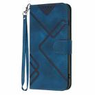 For OPPO A57s 4G/A77 5G/A57 5G Line Pattern Skin Feel Leather Phone Case(Royal Blue) - 2