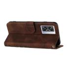 For OPPO A57s 4G/A77 5G/A57 5G Line Pattern Skin Feel Leather Phone Case(Coffee) - 3