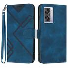 For OPPO A57e 4G Global/A57s 4G Global Line Pattern Skin Feel Leather Phone Case(Royal Blue) - 1