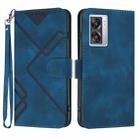 For OPPO A77 4G Global Line Pattern Skin Feel Leather Phone Case(Royal Blue) - 1