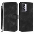 For OPPO A77 4G Global Line Pattern Skin Feel Leather Phone Case(Black) - 1