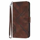 For OPPO A77 4G Global Line Pattern Skin Feel Leather Phone Case(Coffee) - 2