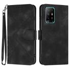 For OPPO A94 5G/F19 Pro/F19 Pro+ 5G Line Pattern Skin Feel Leather Phone Case(Black) - 1