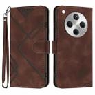 For OPPO Find X8 Line Pattern Skin Feel Leather Phone Case(Coffee) - 1