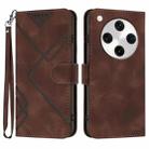 For OPPO Find X8 Pro Line Pattern Skin Feel Leather Phone Case(Coffee) - 1