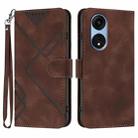 For OPPO A1 Pro / Reno8 T 5G Global Line Pattern Skin Feel Leather Phone Case(Coffee) - 1
