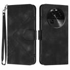 For OPPO Find X6 Line Pattern Skin Feel Leather Phone Case(Black) - 1