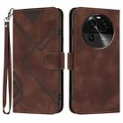 For OPPO Find X6 Line Pattern Skin Feel Leather Phone Case(Coffee) - 1