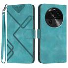 For OPPO Find X6 Line Pattern Skin Feel Leather Phone Case(Light Blue) - 1