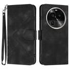 For OPPO Find X6 Pro Line Pattern Skin Feel Leather Phone Case(Black) - 1