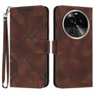 For OPPO Find X6 Pro Line Pattern Skin Feel Leather Phone Case(Coffee) - 1