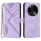 For OPPO Find X6 Pro Line Pattern Skin Feel Leather Phone Case(Light Purple) - 1