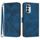 For OPPO Reno5 4G / 5G / Find X3 Lite Line Pattern Skin Feel Leather Phone Case(Royal Blue) - 1
