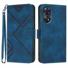For OPPO Reno8 T 4G Line Pattern Skin Feel Leather Phone Case(Royal Blue) - 1