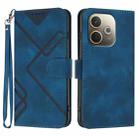 For OPPO A5 Pro 5G Line Pattern Skin Feel Leather Phone Case(Royal Blue) - 1