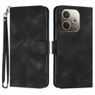 For OPPO A5 Pro 5G Line Pattern Skin Feel Leather Phone Case(Black) - 1