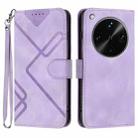 For OPPO Find X8 Ultra Line Pattern Skin Feel Leather Phone Case(Light Purple) - 1