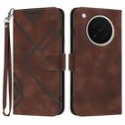 For OPPO Find X8s Line Pattern Skin Feel Leather Phone Case(Coffee) - 1