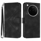 For OPPO Find X8s+ Line Pattern Skin Feel Leather Phone Case(Black) - 1