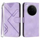 For OPPO Find X8s+ Line Pattern Skin Feel Leather Phone Case(Light Purple) - 1