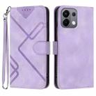 For OPPO K13 5G Line Pattern Skin Feel Leather Phone Case(Light Purple) - 1
