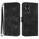 For OPPO A78 5G / A1x Line Pattern Skin Feel Leather Phone Case(Black) - 1