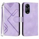 For OPPO A98 5G Line Pattern Skin Feel Leather Phone Case(Light Purple) - 1