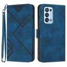 For OPPO Reno6 Pro+ 5G Line Pattern Skin Feel Leather Phone Case(Royal Blue) - 1