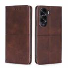 For Honor X50i 5G / 9 Lite Cow Texture Magnetic Leather Phone Case(Dark Brown) - 1