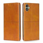For Samsung Galaxy F14 5G Cow Texture Magnetic Leather Phone Case(Light Brown) - 1